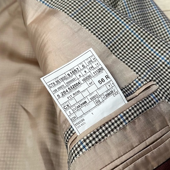 LIKE NEW Ermenegildo Zegna Men’s Houndstooth Wool Angora Blazer Suit Jacket - Picture 4 of 5